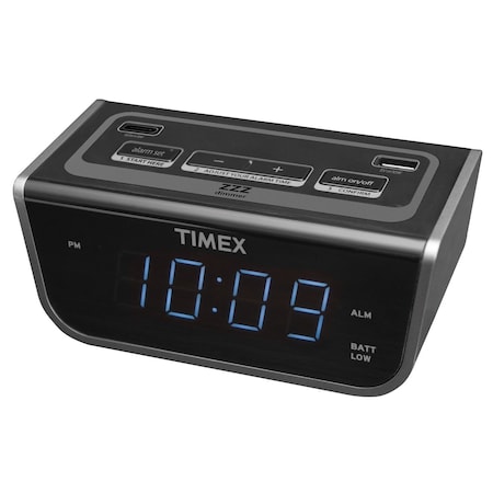Timex Bedside LED Alarm Clock w USB Charging T262B